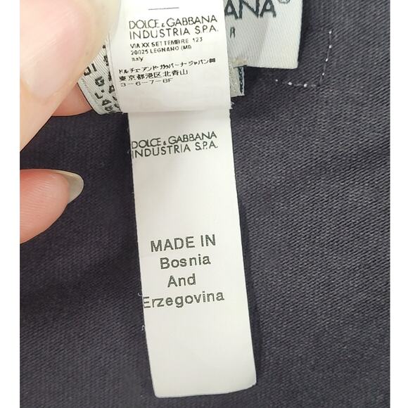 Vintage D&G Logo Knit Black V Neck Short Sleeve Top Streetwear Luxe Statement - Picture 12 of 13